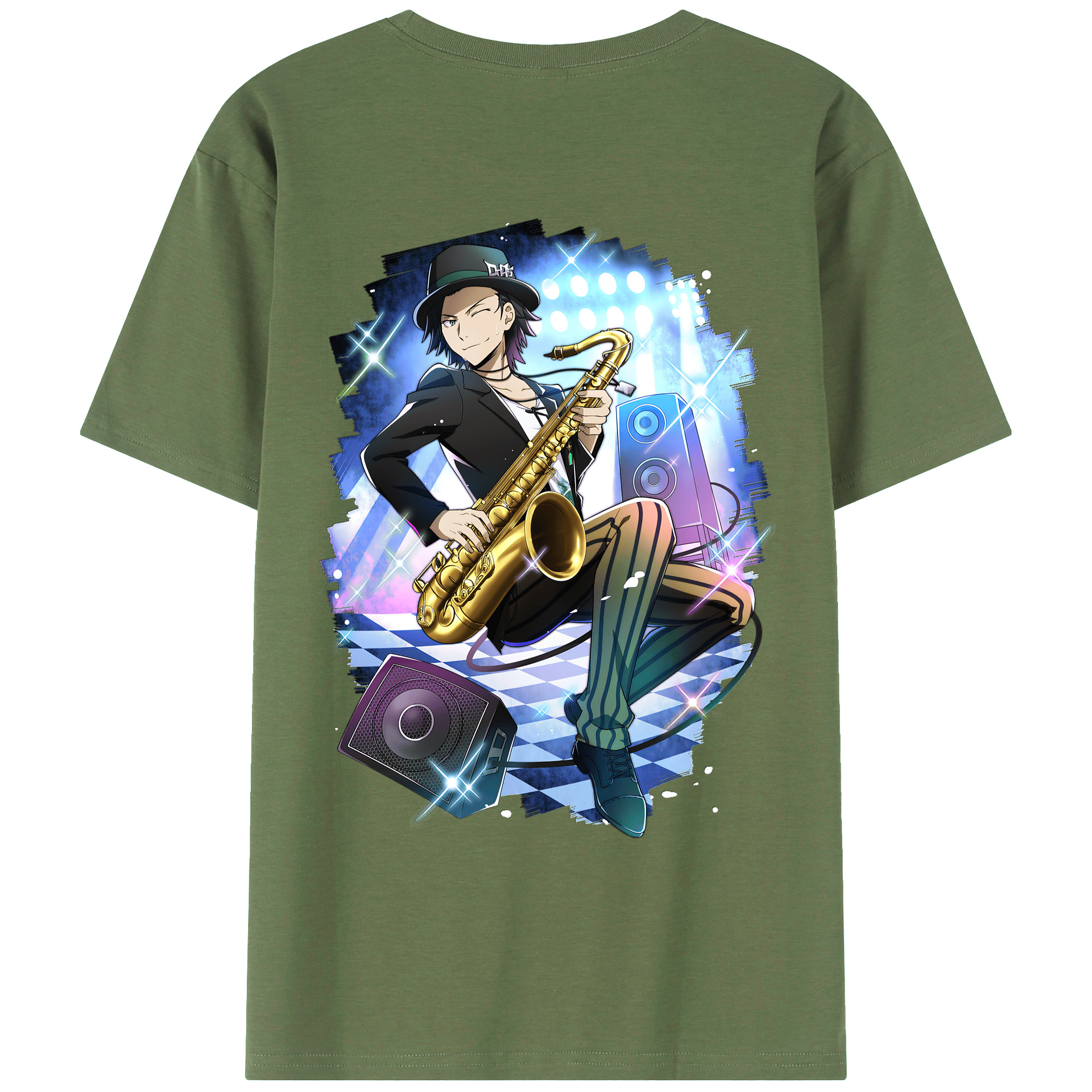 （画像用） 文豪ストレイドッグス Bungo Stray Dogs 綿100％ メンズ半袖Tシャツ（バックプリント） 通気性